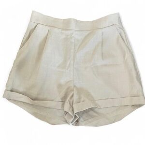 Beige High Waist Shorts